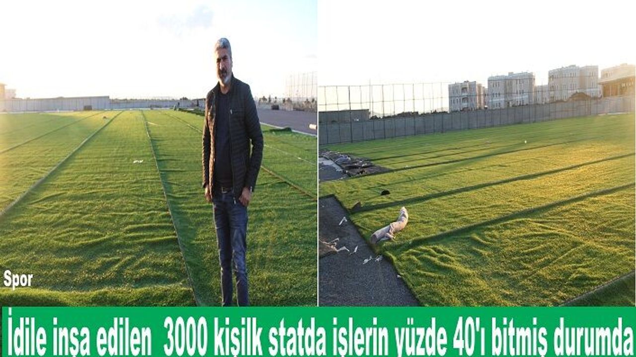 İdil futbol sahasının yapımı tüm hız devam ediyor işlerin yüzde 40 bitti