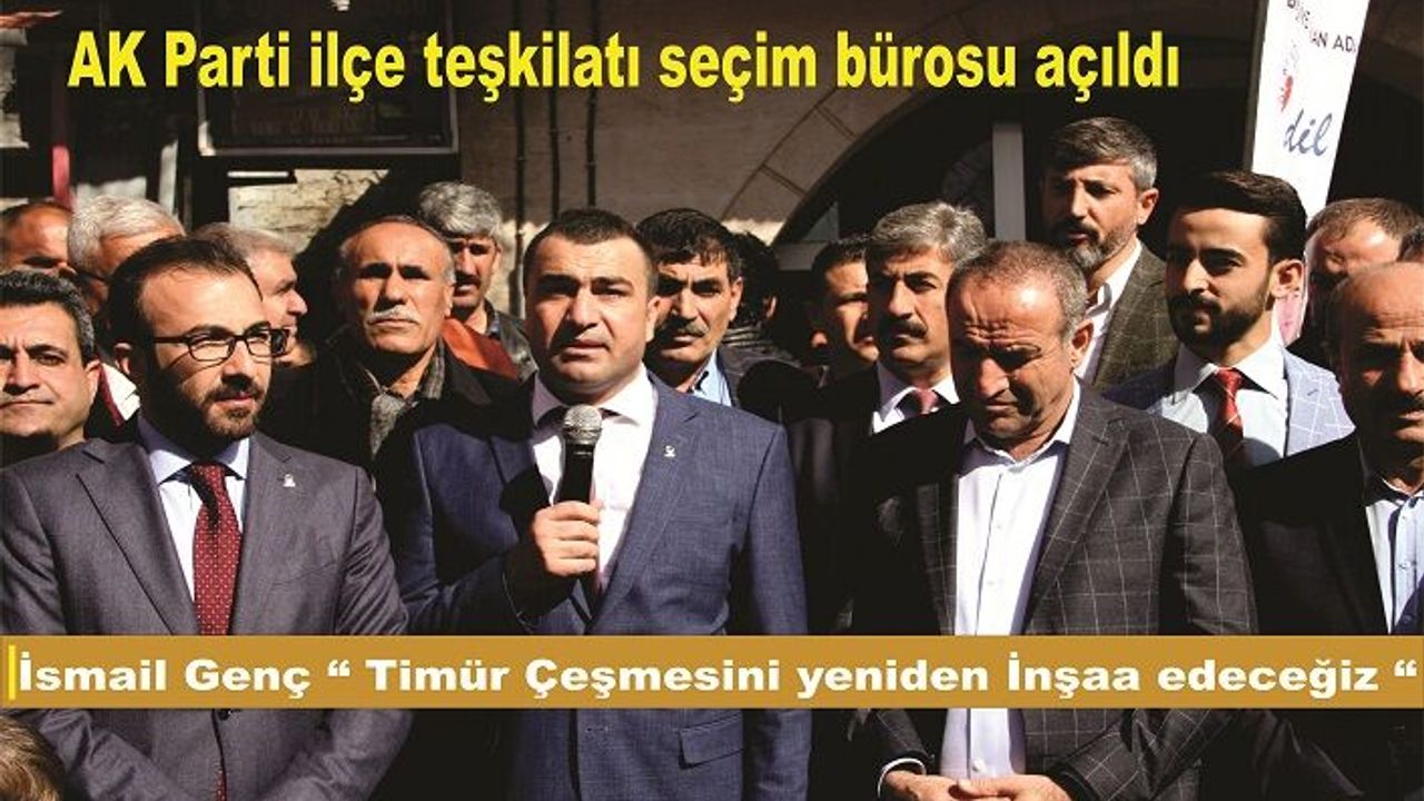 İsmail Genç “Timur Çeşmesini yeniden İnşa edeceğiz”