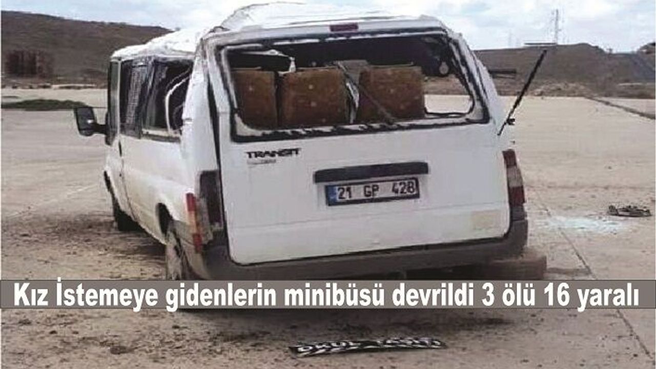 Nişan törenine giden araç kaza yaptı: 3 ölü, 16 yaralı