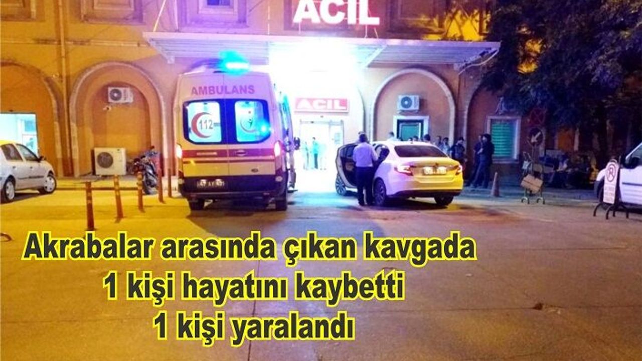 Akrabalar arasında çıkan Kavgada 1 kişi Hayatını kaybetti, 1 kişi yaralandı