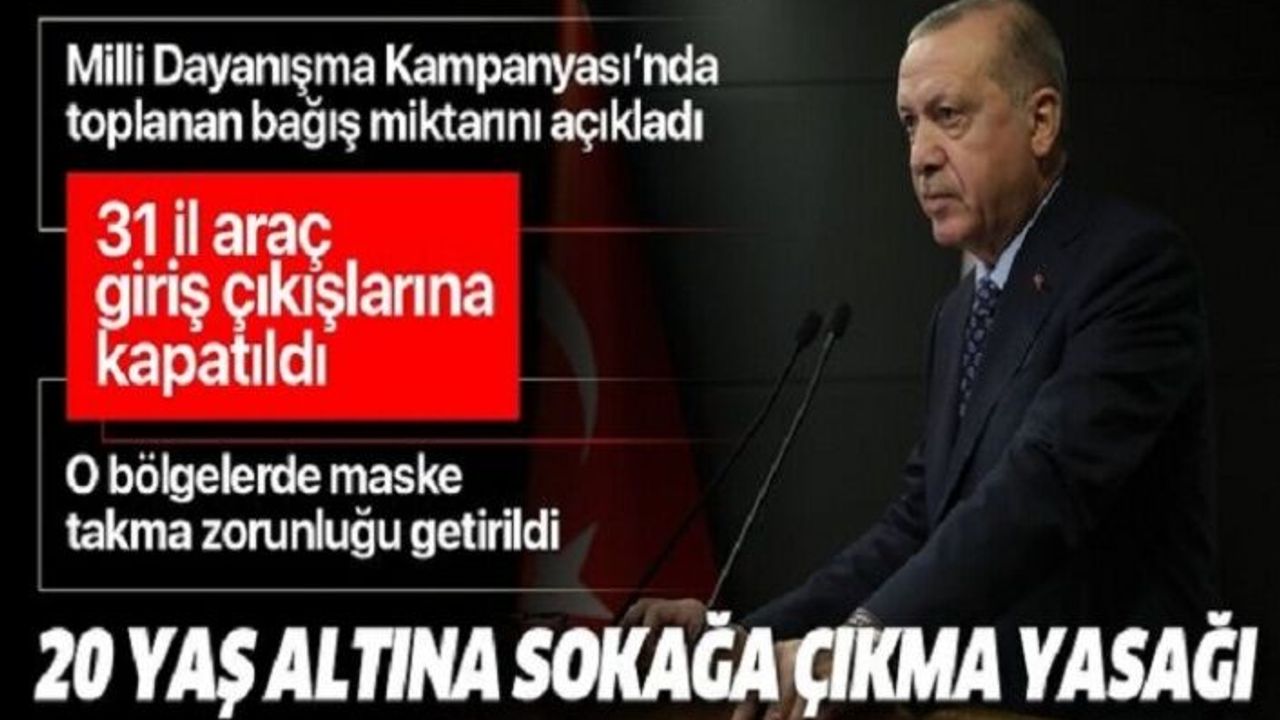 Başkan Erdoğan koronavirüsle mücadelede yeni tedbirleri duyurdu.