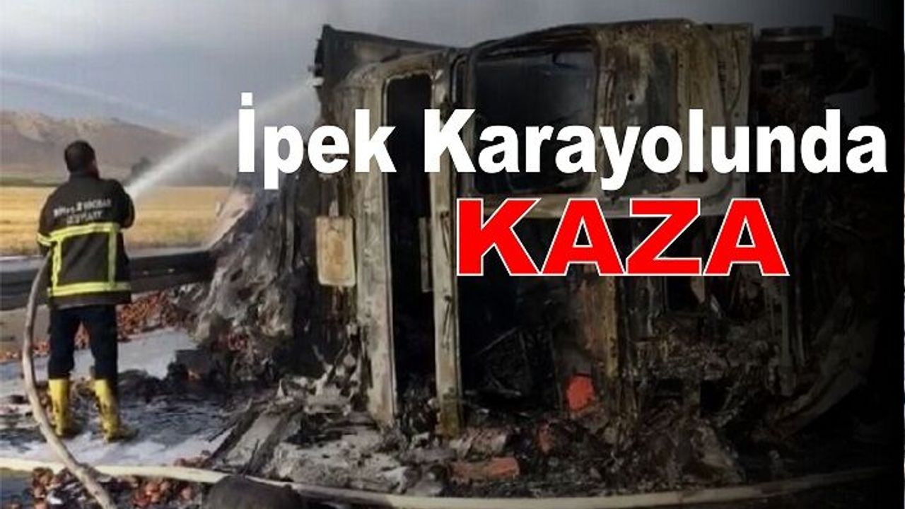 Patates ve soğan yüklü tır alev aldı