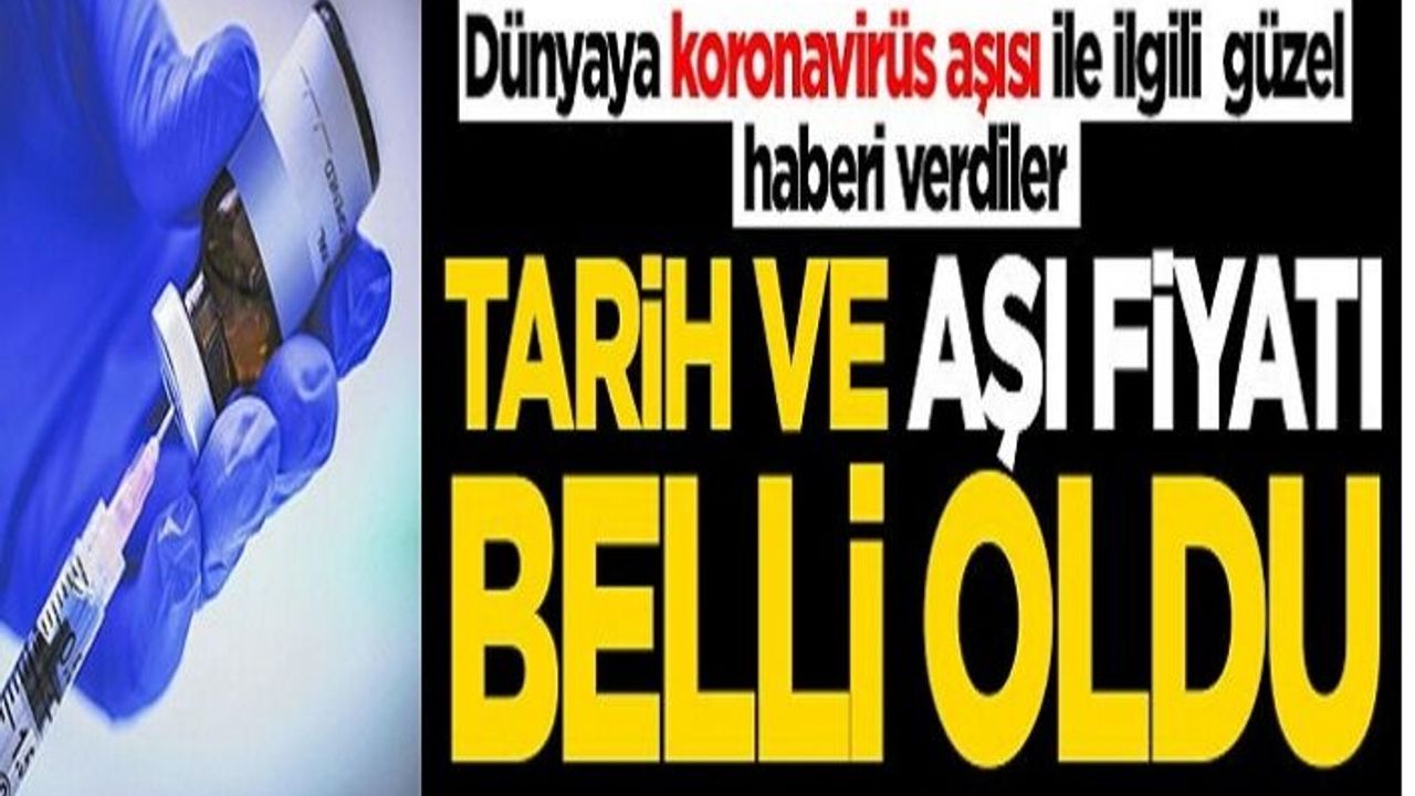 'Aşı fiyatı belli oldu' Kronavirüs aşısı