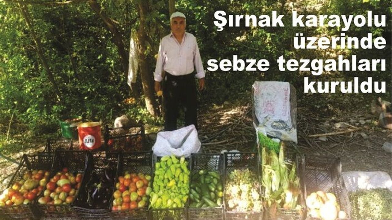 Hakkari-Şırnak karayolu üzerinde sebze tezgahları kuruldu
