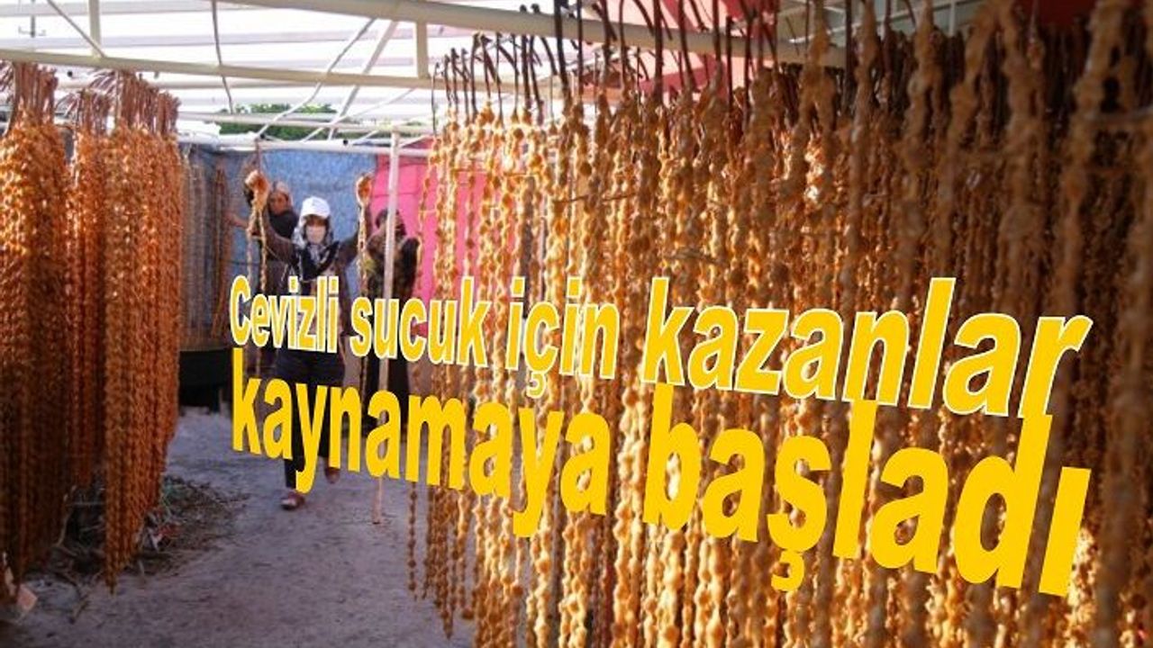 Cevizli sucuk için kazanlar kaynamaya başladı