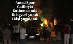 Amed Spor galibiyet kutlamasında iki işyeri yandı 1 kişi yaralandı