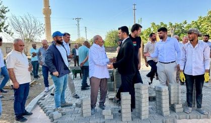 Yarbaşı köyünde parke taşı çalışması