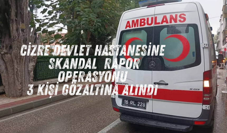 Cizre’de usulsüz rapor operasyonu