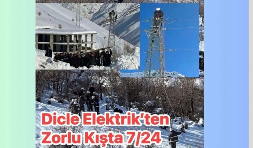 Dicle Elektrik Ekipleri Kış Şartlarına Meydan Okudu