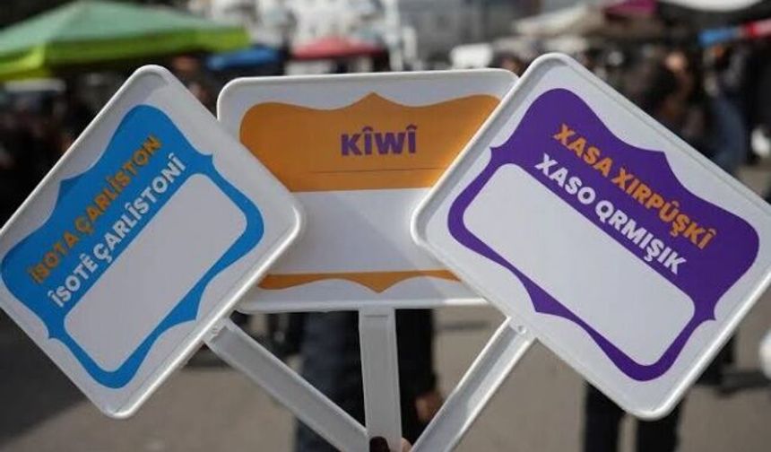 Esnafa Kürtçe Fiyat etiketi dağıtıldı