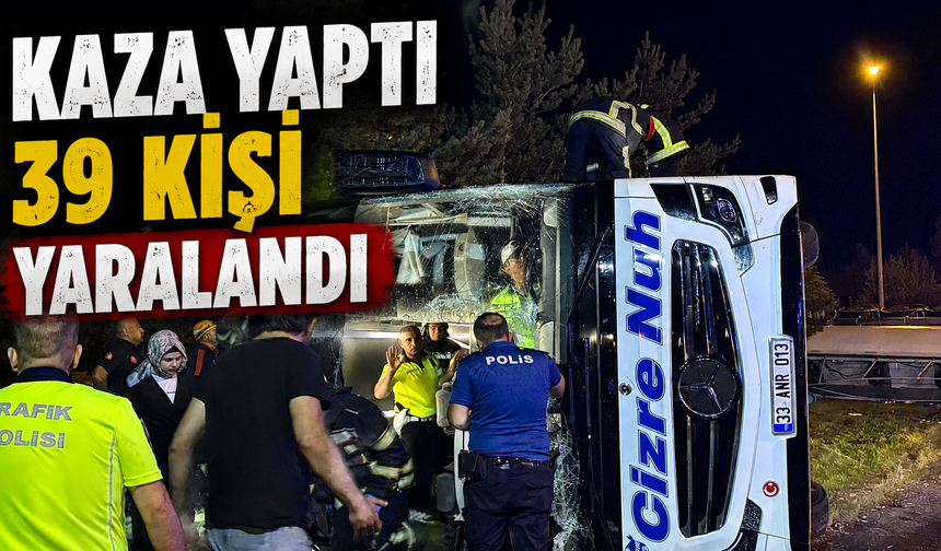 Yolcu otobüsü kaza geçirdi 39 kişi yaralandı